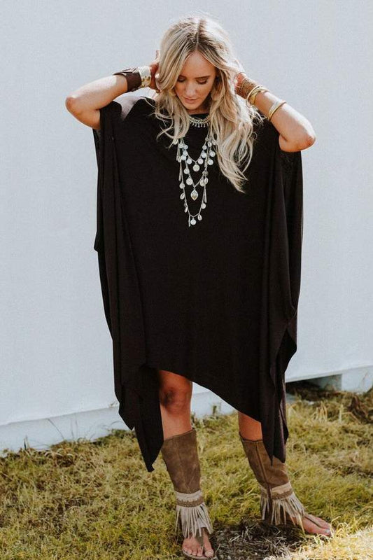 The Wren Tunic - Black: Black / OS