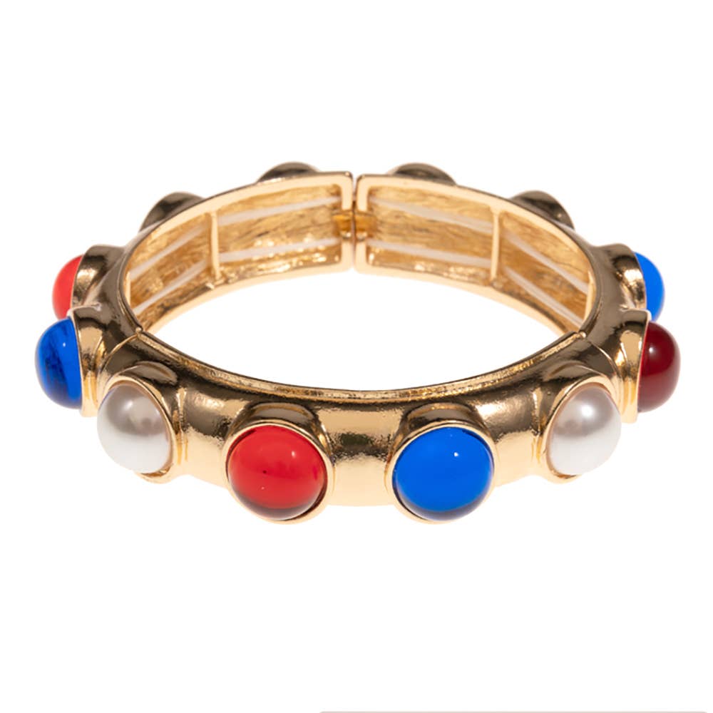 Round American USA Colorway Pearl Around Stretch Bracelet