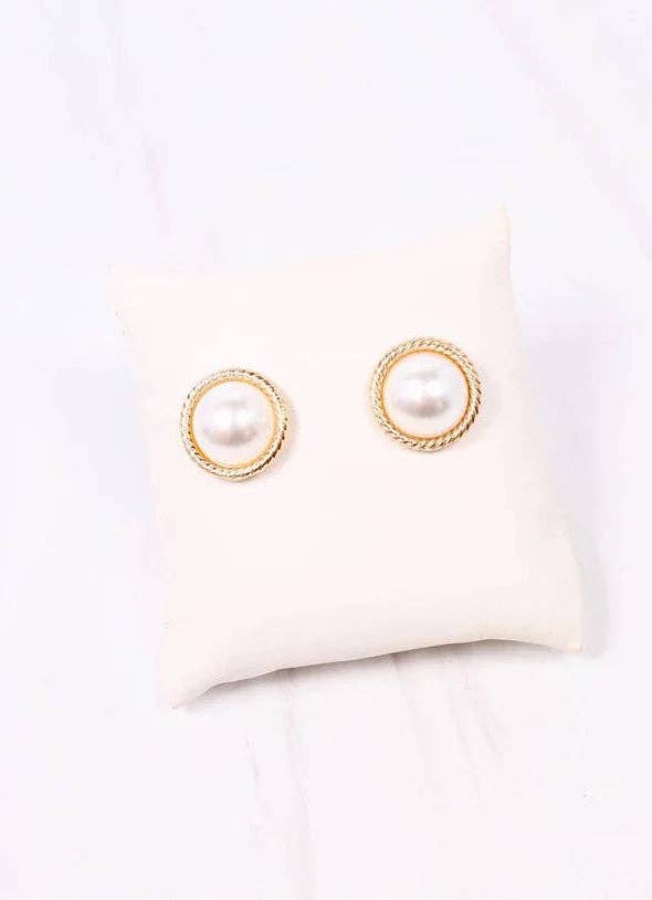 Gosling Pearl Stud Earring Gold: Default