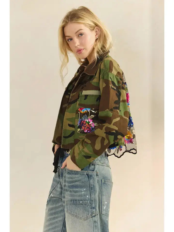 Camo Sequins Jacket