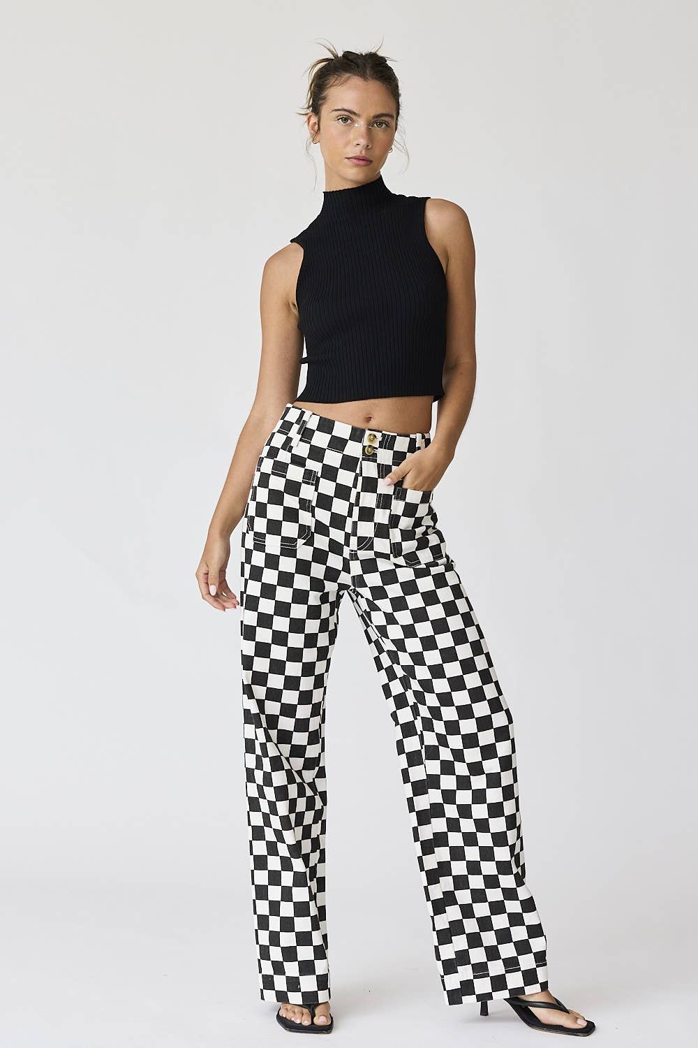 Demi Checkered Jeans