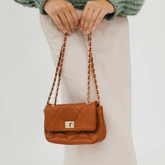 Queenie Quilted Crossbody Bag Wholesale: Brown