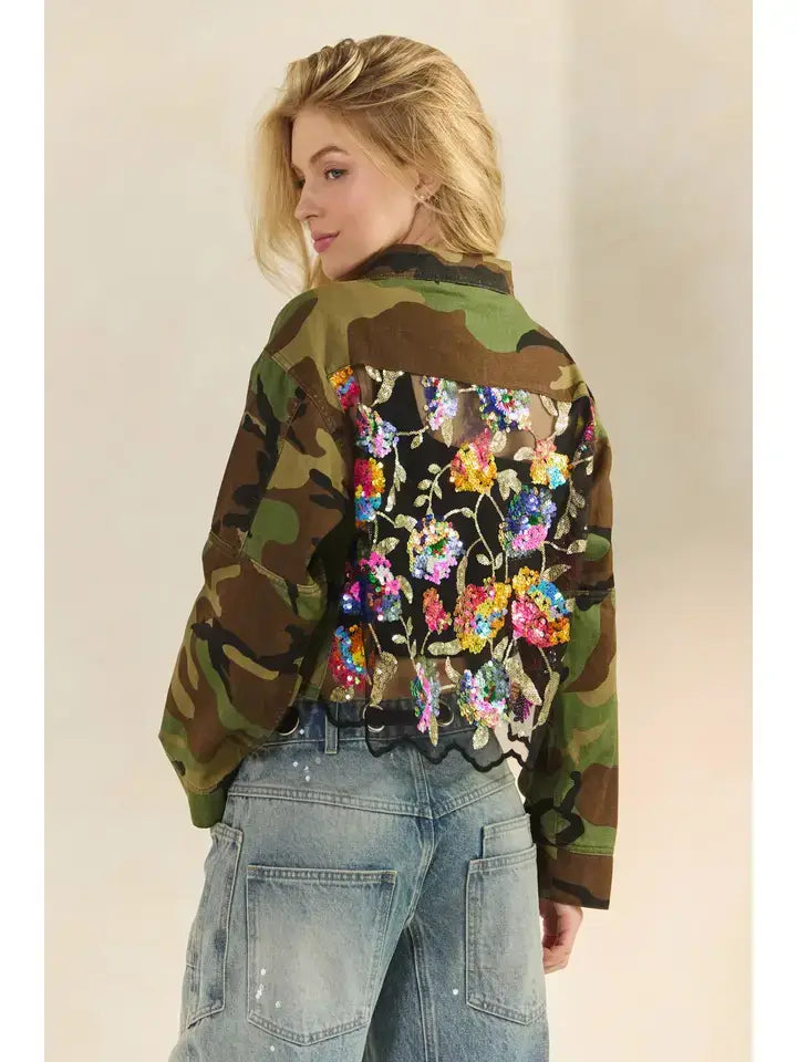Camo Sequins Jacket