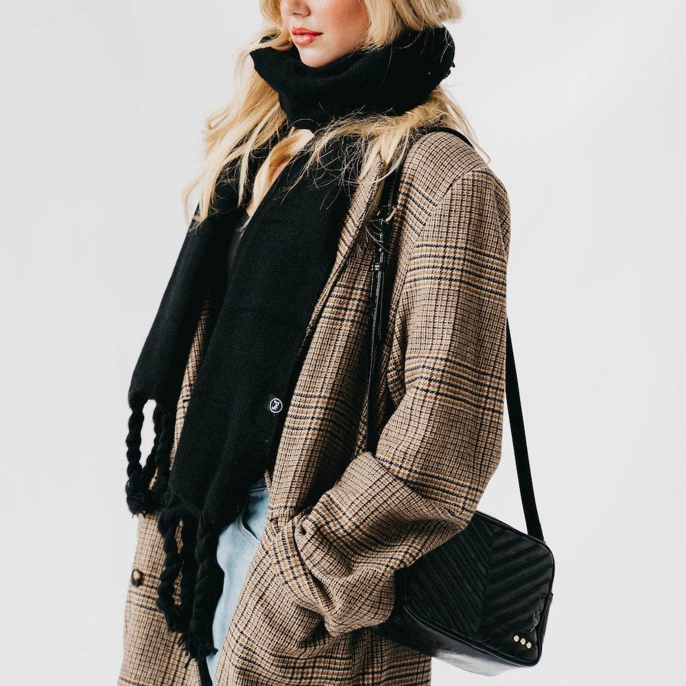 Coco Quilted Camera Crossbody Bag: Taupe