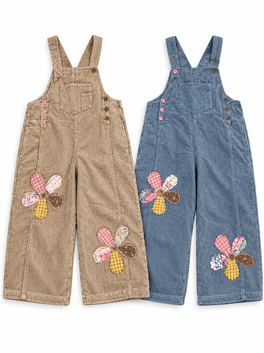FLOWER PATCH CORDUROY  OVERALLS