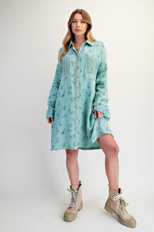 PRINTED  GAUZE  DRESS