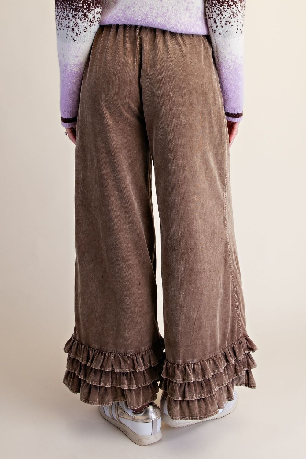 RUFFLE CORDUROY PANTS
