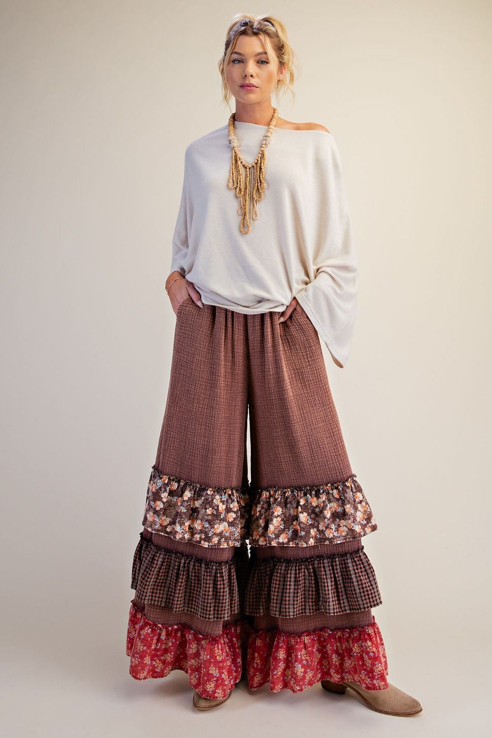 GAUZE PALAZZO PANTS