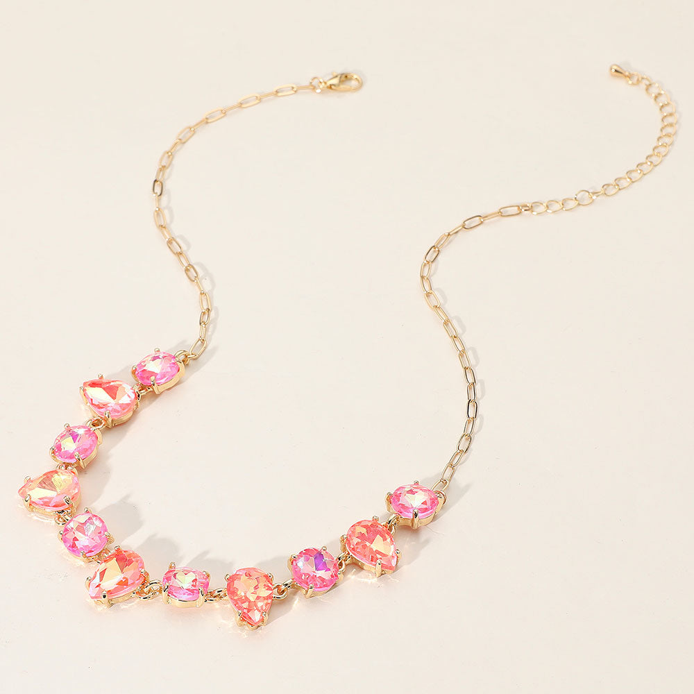 Cushion Teardrop And Round Necklace