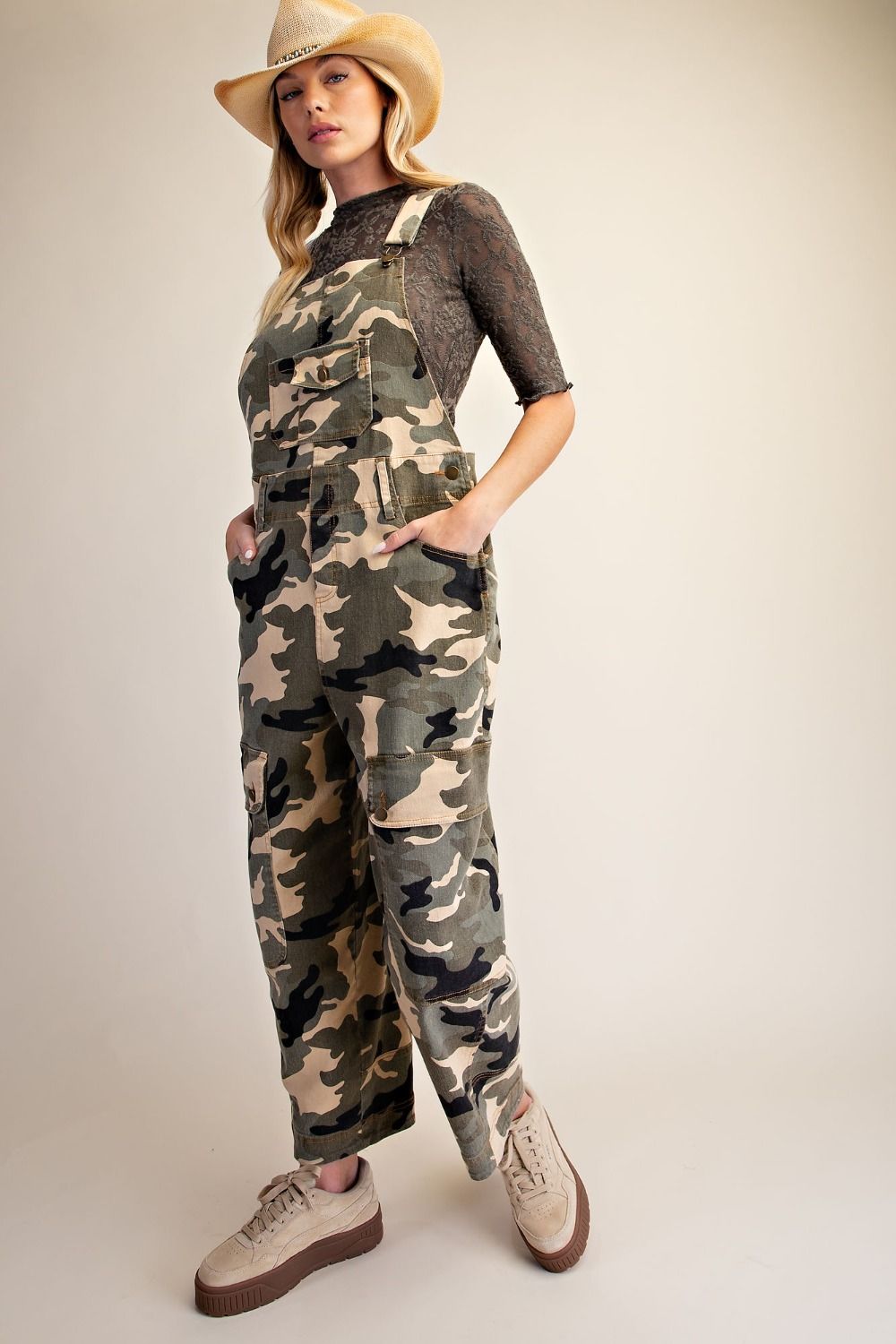 Camo Olive Overalls