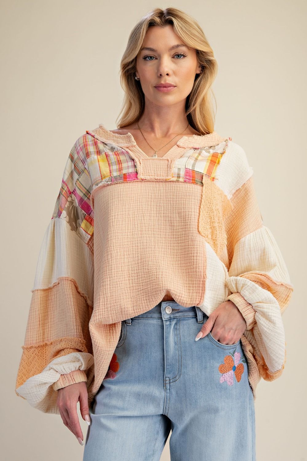 TEXTURED GAUZE TOP