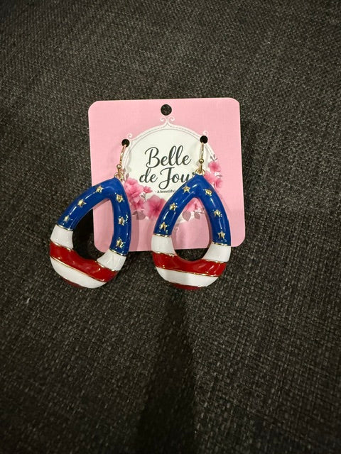 Metal Hoop Earrings - RWB