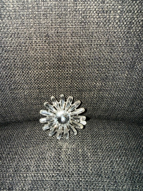 Clear Rhinestone Flower Ring
